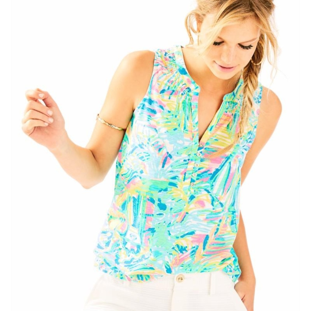 Lilly Pulitzer Tank Essie Top Multi Sea Salt